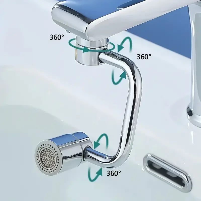 FlowFlexPro™ 1080° Swivel Stainless-Steel Faucet Extender | Dual-Mode, Splash-Proof & Easy to Install