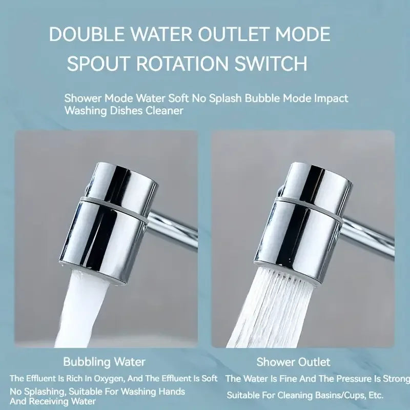 FlowFlexPro™ 1080° Swivel Stainless-Steel Faucet Extender | Dual-Mode, Splash-Proof & Easy to Install