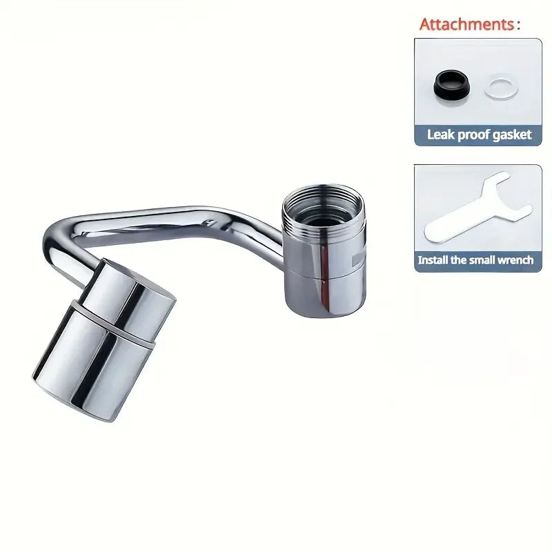 FlowFlexPro™ 1080° Swivel Stainless-Steel Faucet Extender | Dual-Mode, Splash-Proof & Easy to Install