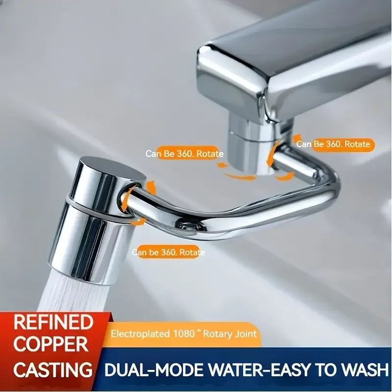 FlowFlexPro™ 1080° Swivel Stainless-Steel Faucet Extender | Dual-Mode, Splash-Proof & Easy to Install