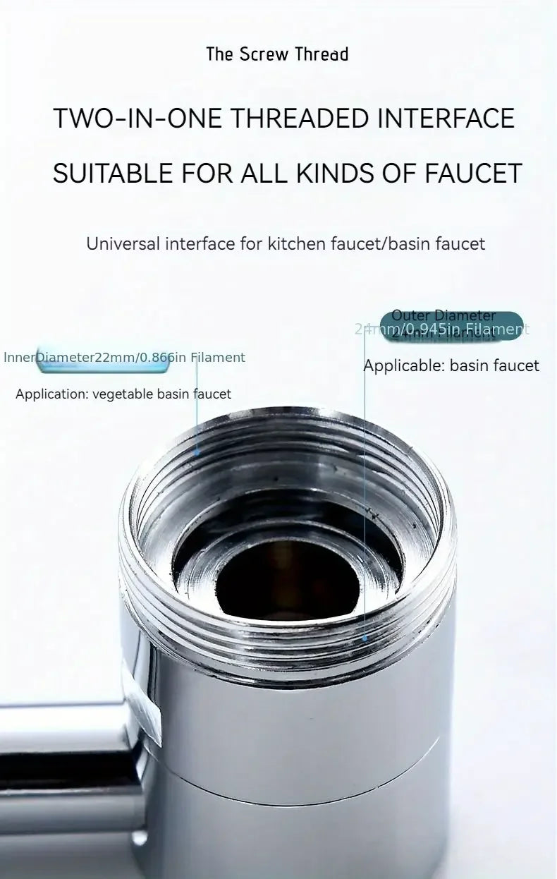 FlowFlexPro™ 1080° Swivel Stainless-Steel Faucet Extender | Dual-Mode, Splash-Proof & Easy to Install