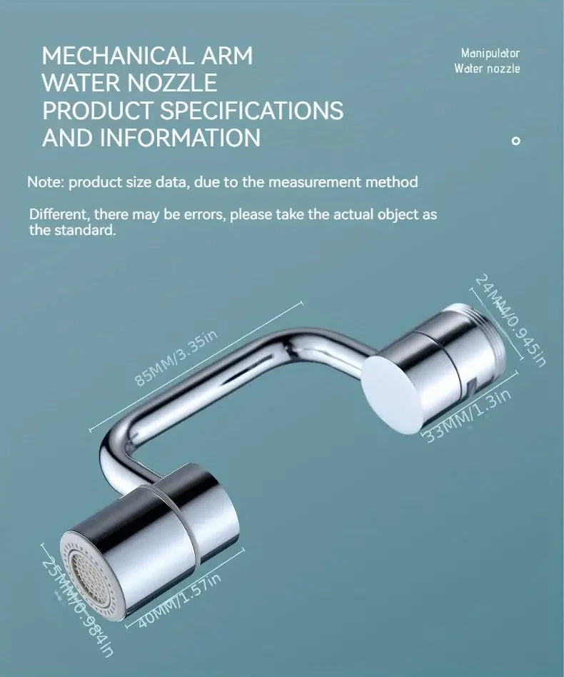 FlowFlexPro™ 1080° Swivel Stainless-Steel Faucet Extender | Dual-Mode, Splash-Proof & Easy to Install