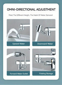 FlowFlexPro™ 1080° Swivel Stainless-Steel Faucet Extender | Dual-Mode, Splash-Proof & Easy to Install